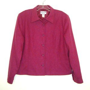 PENDLETON Fuchsia 100% Virgin Wool Lined Shirt Jacket Size 14